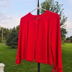 Anthropologie Jessalyn Knit Blazer in Red